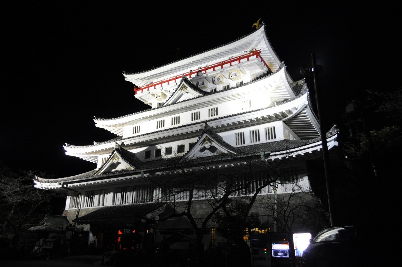 ライトアップされた熱海城