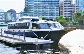 桟橋に停泊するバズ号