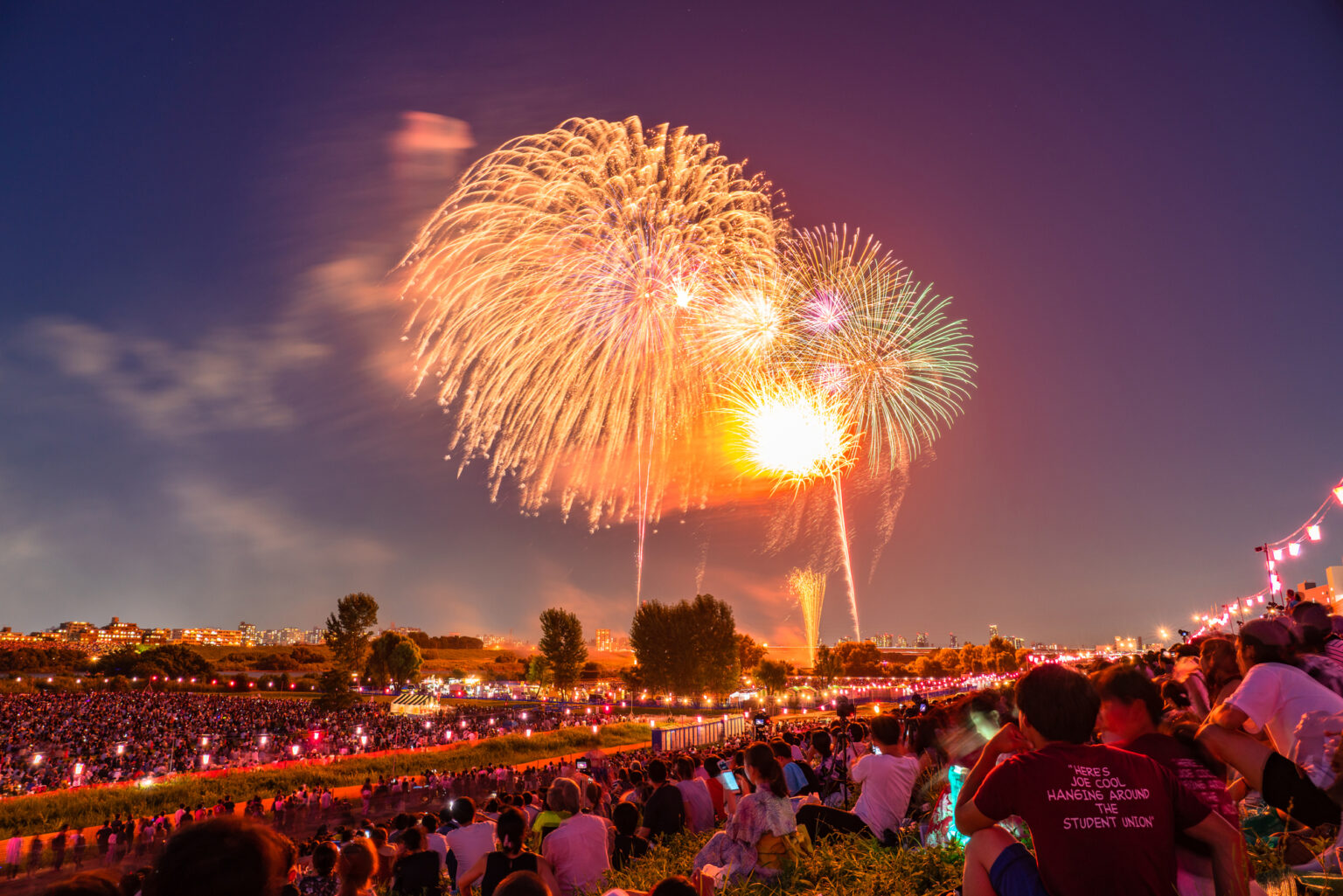 江東花火大会の打ち上げ花火