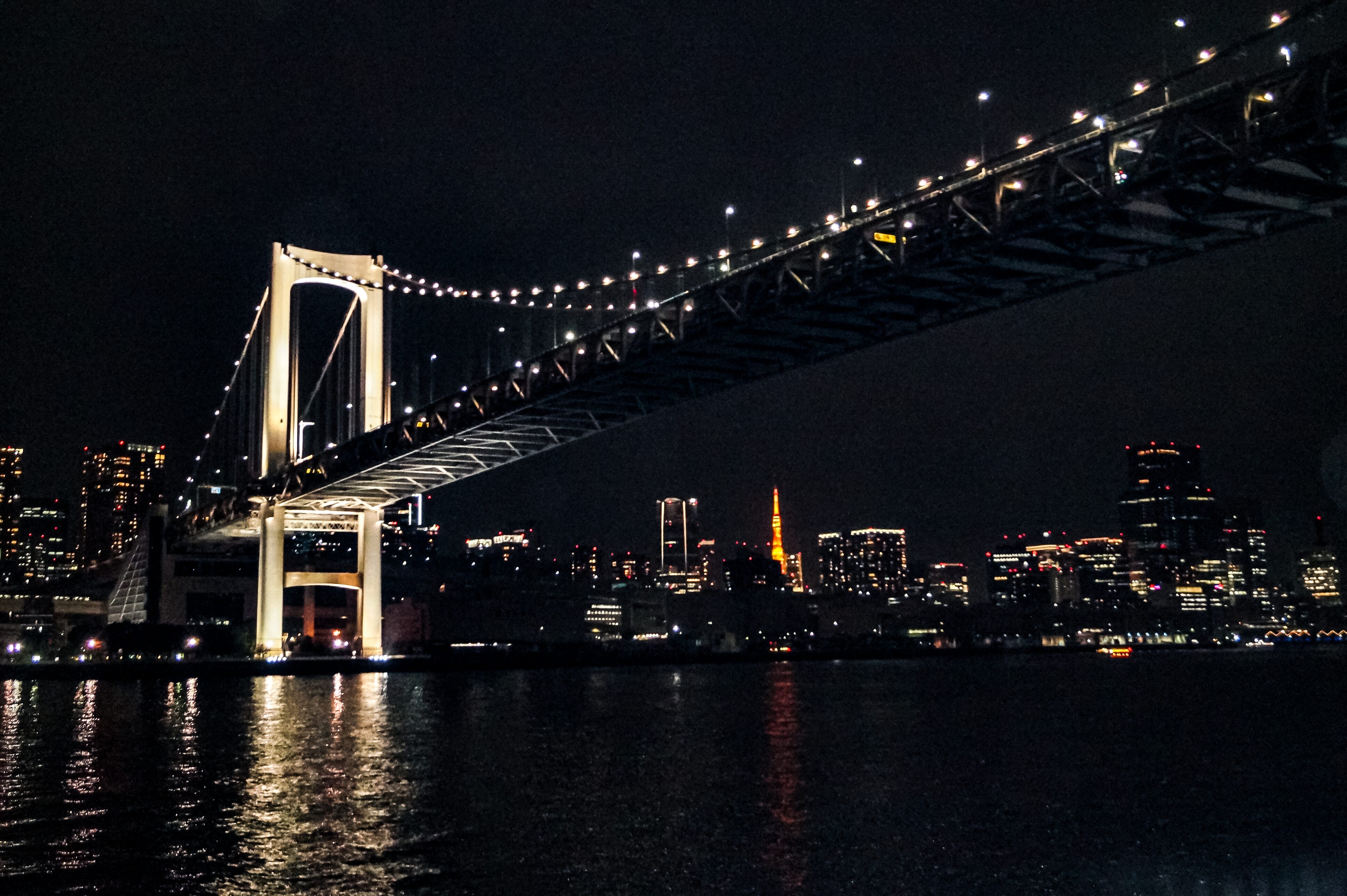 夜のお台場レインボーブリッジ