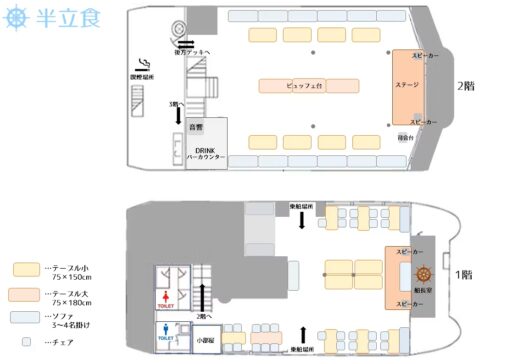 セレブリティ2号 半立食レイアウト図